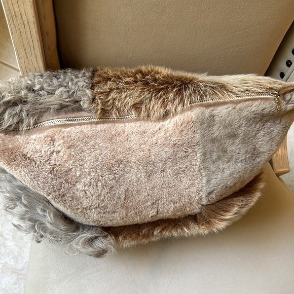 GENUINE SHEARLING PATCHWORK CLUTCH BAG-LARGE SLOUCHY MADE IN THE UK - Picture 9 of 10